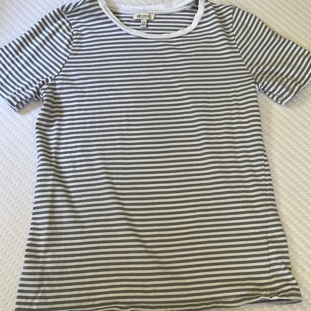 Light Gray Striped Ella Moss Tee Shirt